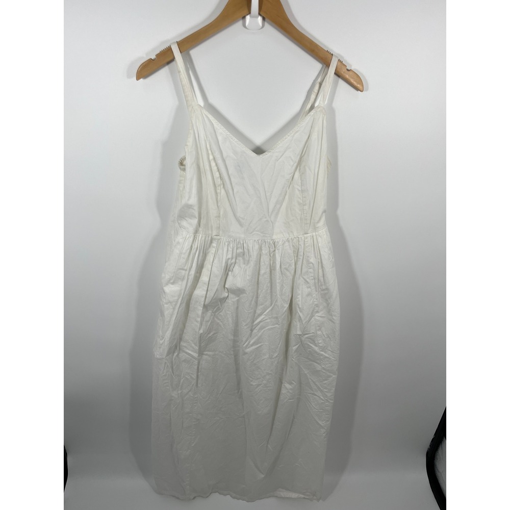 Old Navy Womens 100% Cotton Maxi‎ Dress M White Coastal Boho Minimalist Capsule